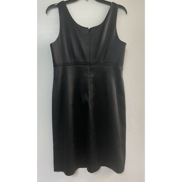 INC International Concepts Dress Size 12P Black Satin with Brooch - Picture 3 of 8